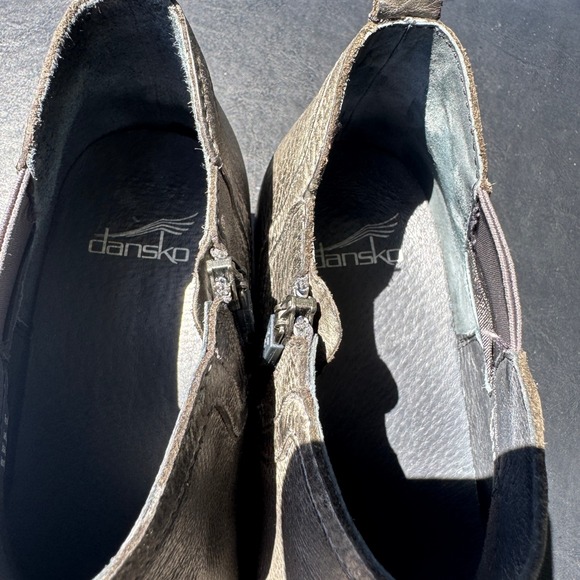 Dansko Harlene Booties Leather Ankle Charcoal Waxy Burnished 40 US 10-10.5 - Picture 7 of 10